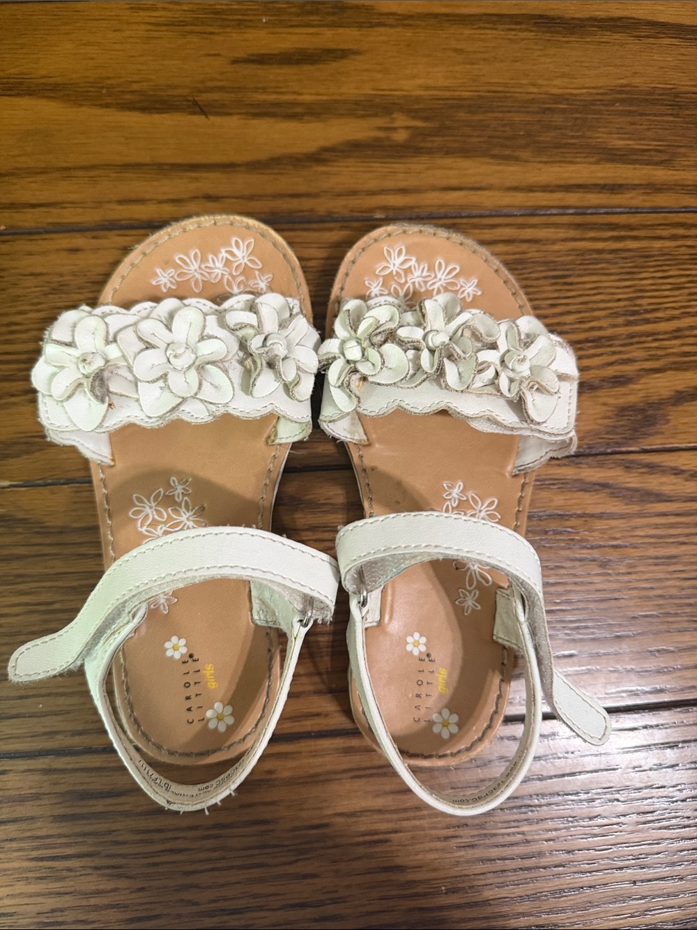Carter's White Floral Leather Girl's Sandals